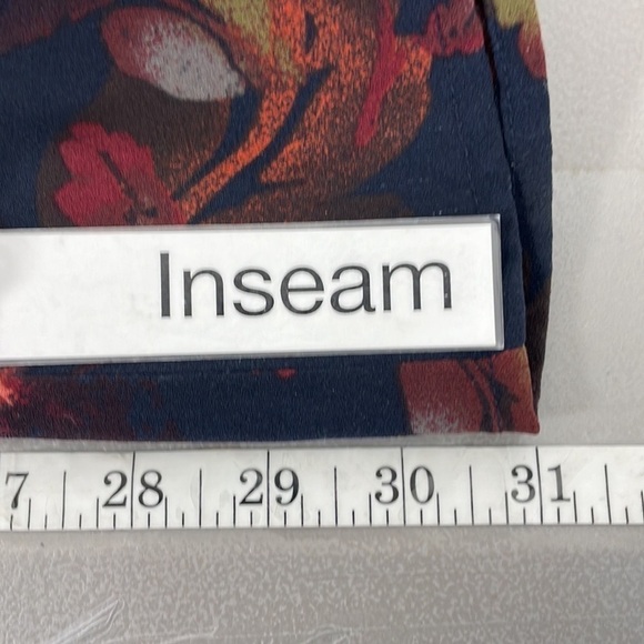 Leith Pants Blue Red Floral Palazzo Wide Leg Pull On Size XS - Picture 7 of 11